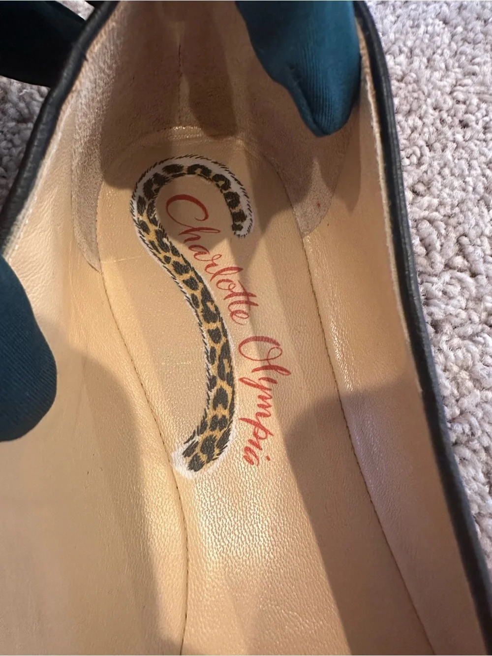Charlotte Olympia Red, Green and White Zebra Embroidered Slip-Ons